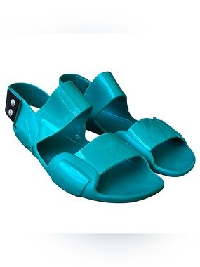 MARNI Teal Green Jelly Sandals w/ Snap Closure